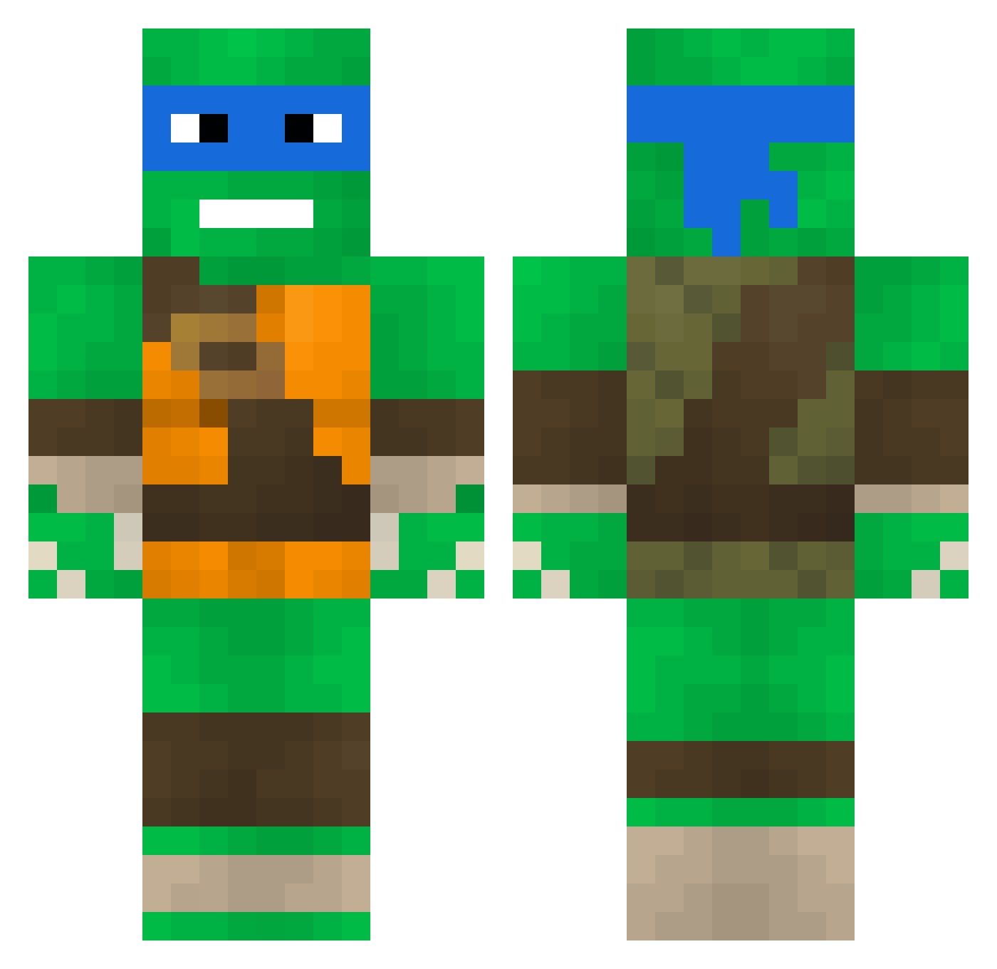 Mzouuu Minecraft skin, front and back view