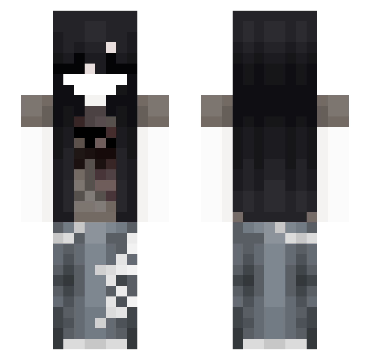 hczes Minecraft skin, front and back view