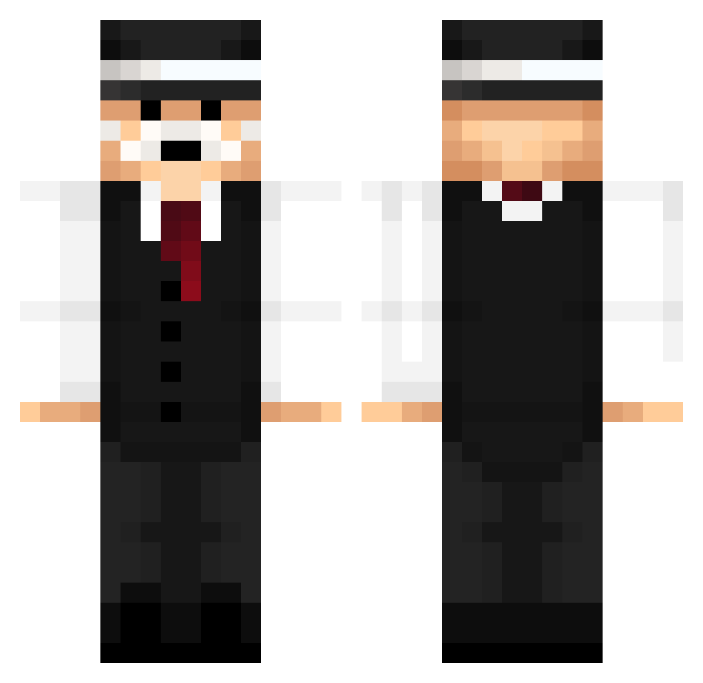 senzji Minecraft skin, front and back view