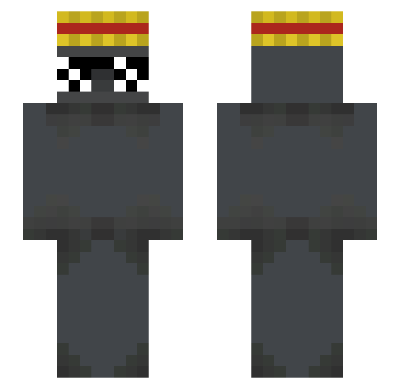 Fractxres Minecraft skin, front and back view
