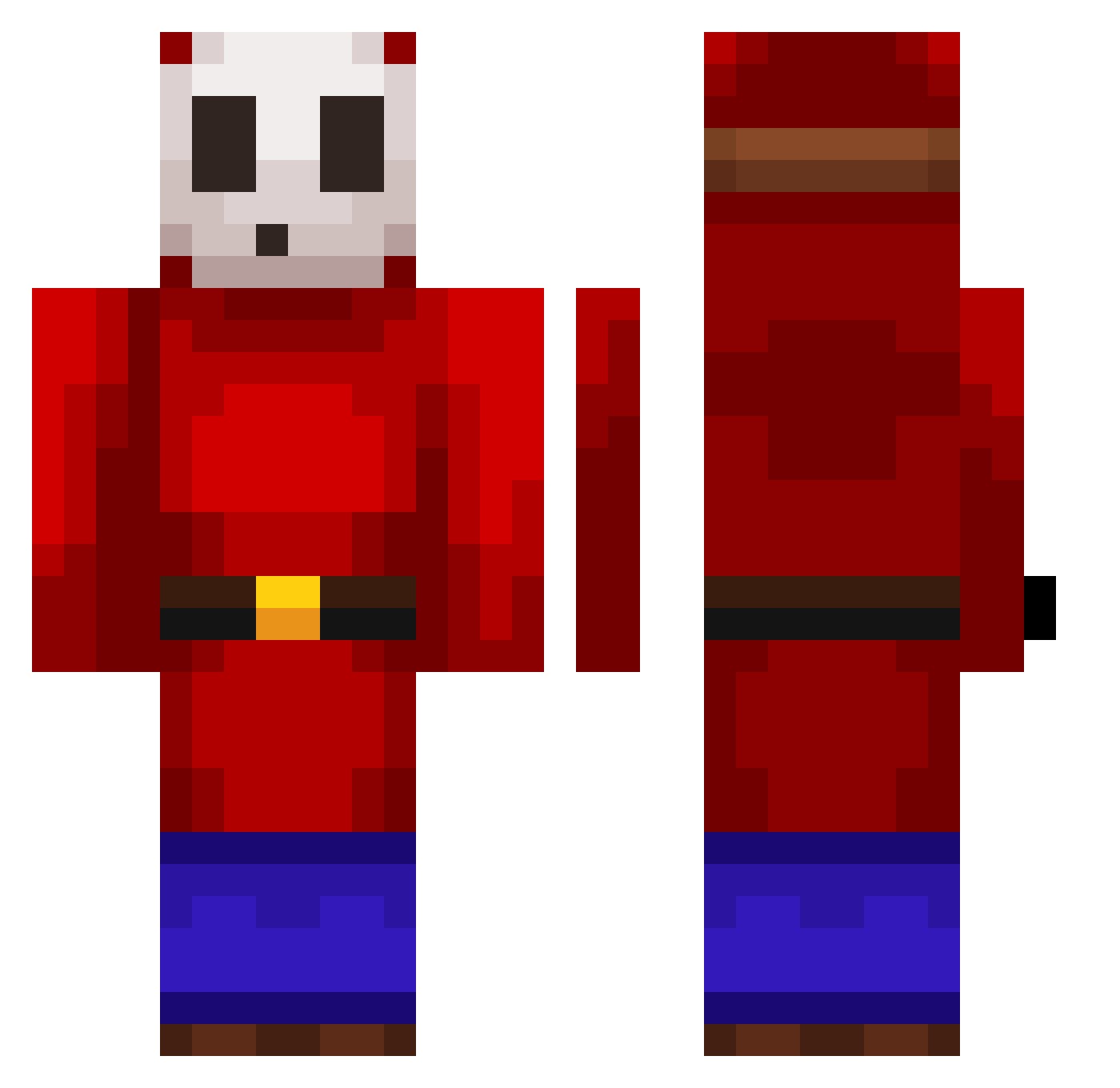 Colocho Minecraft skin, front and back view