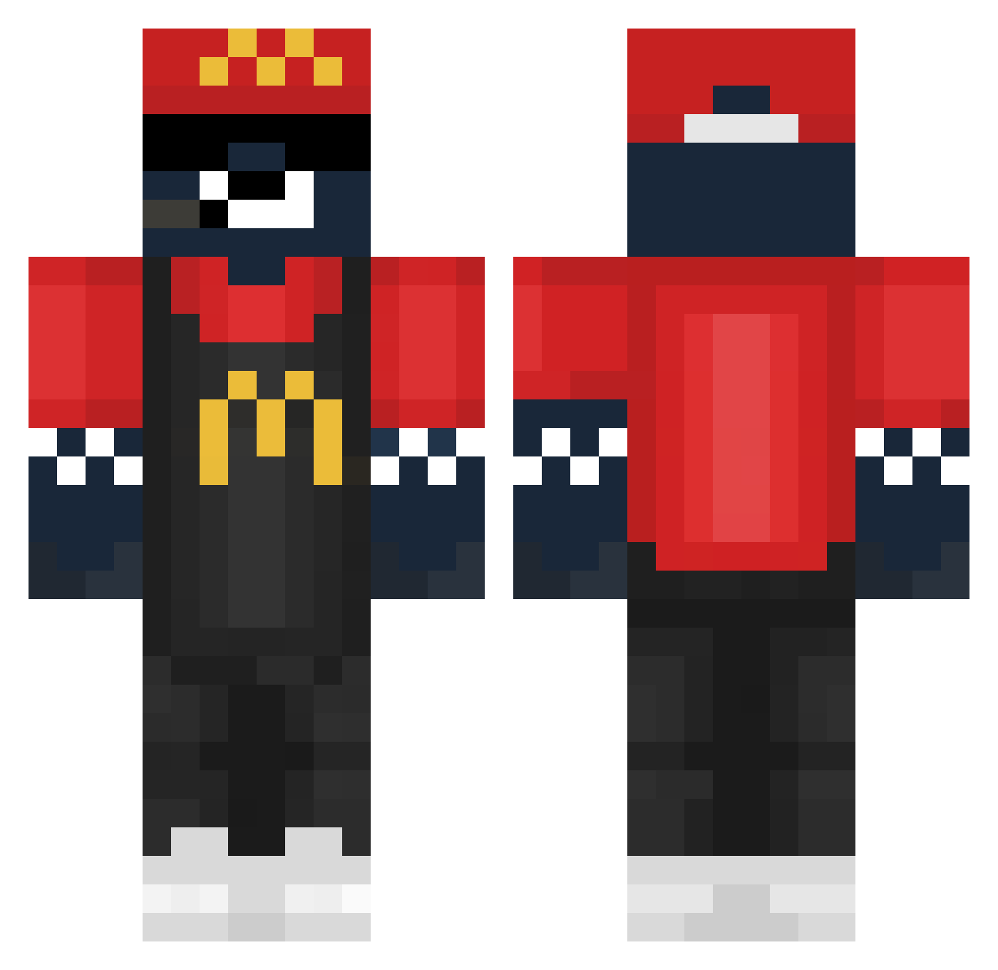 Craftelix Minecraft skin, front and back view