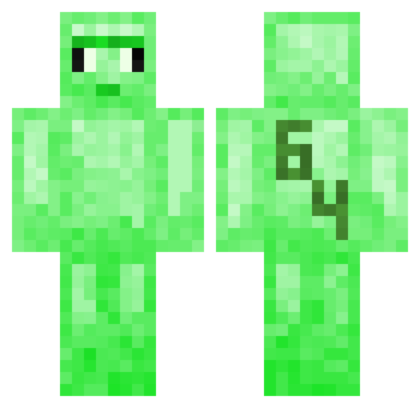 Boubou64 Minecraft skin, front and back view