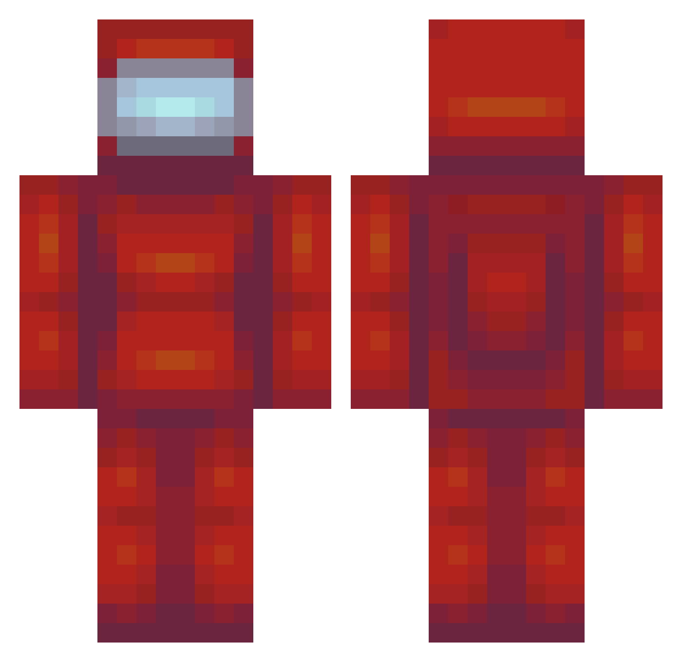 fisheye Minecraft skin, front and back view