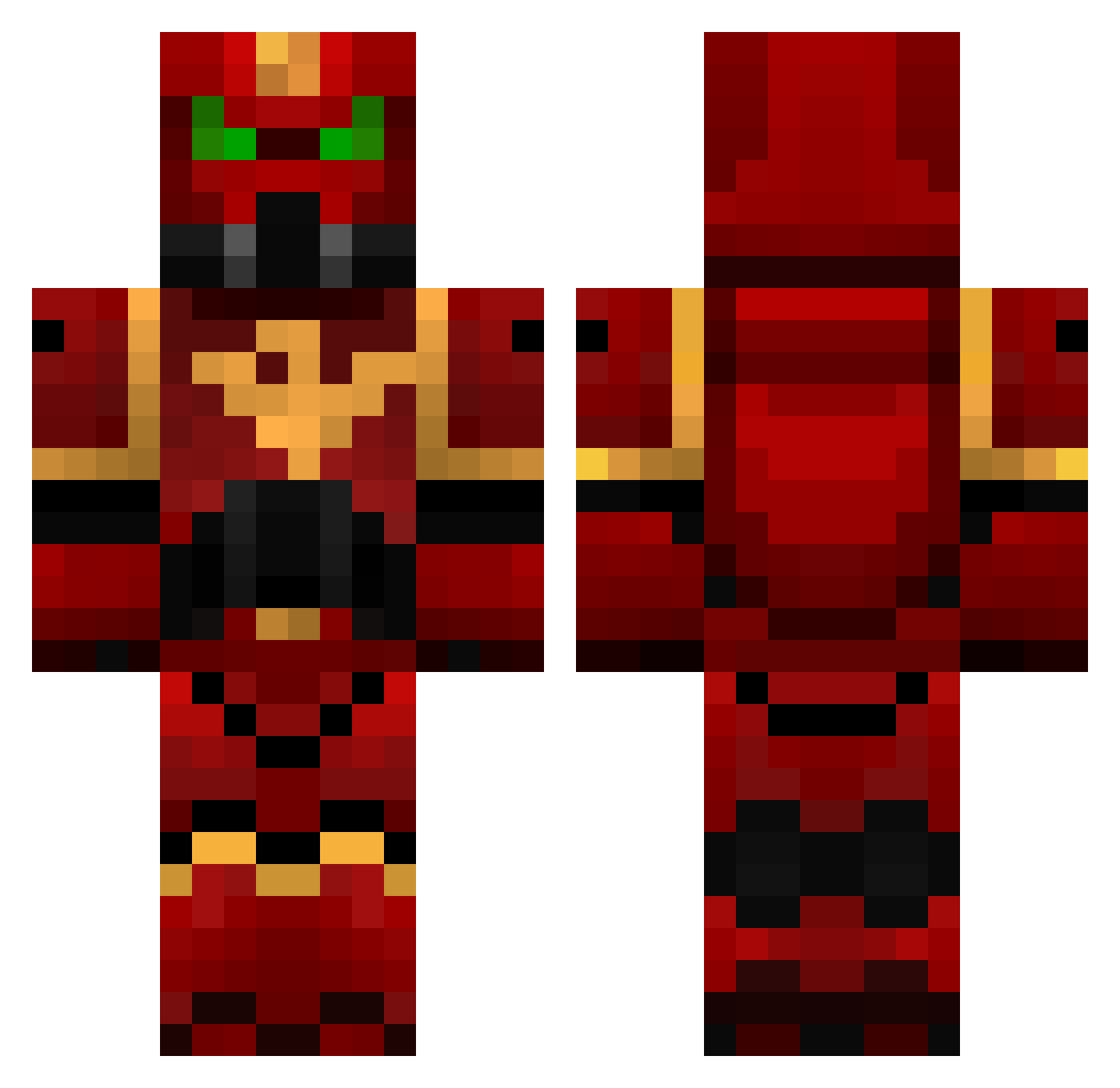 weewow Minecraft skin, front and back view