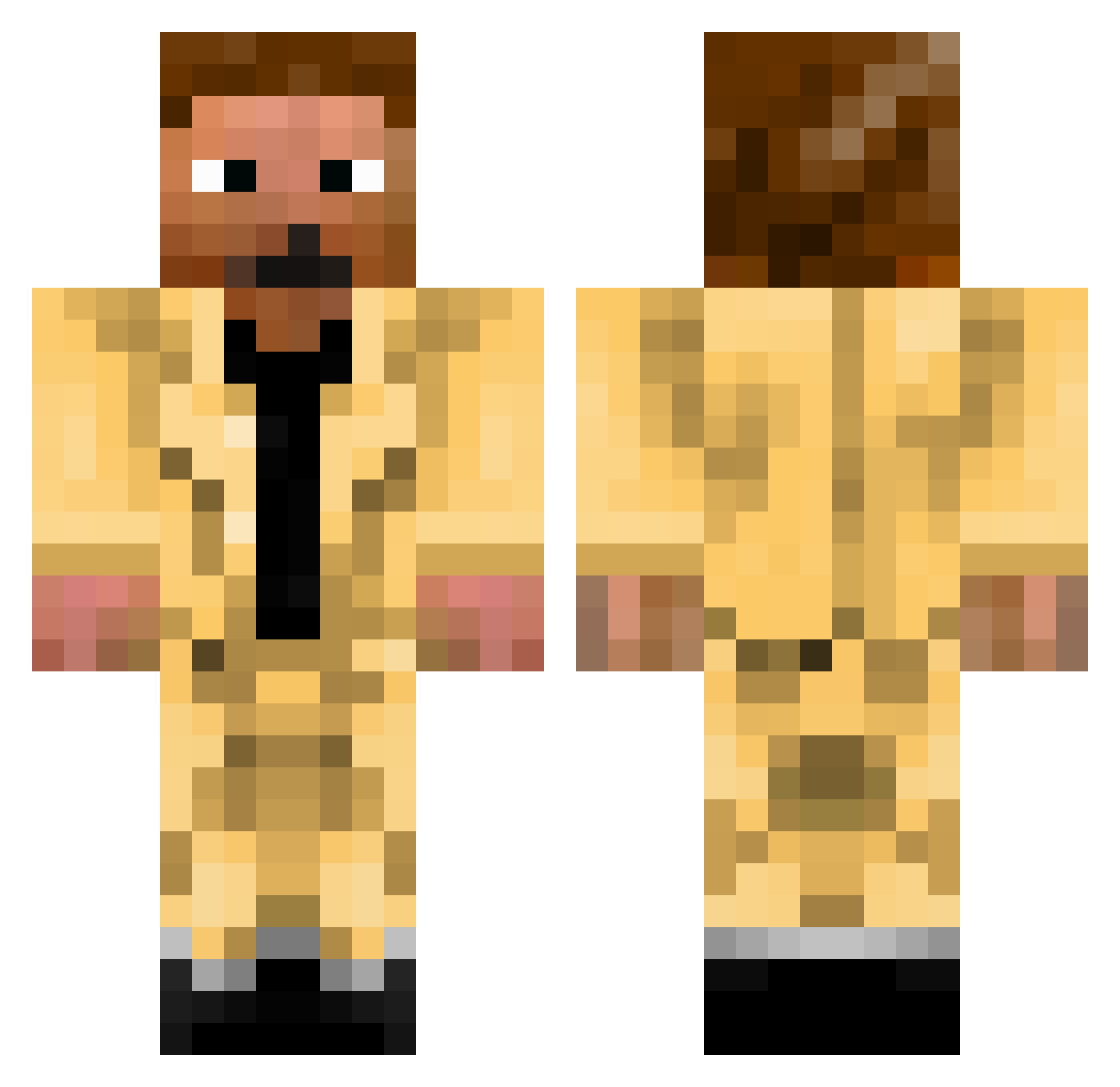 Woofbiscuit Minecraft skin, front and back view