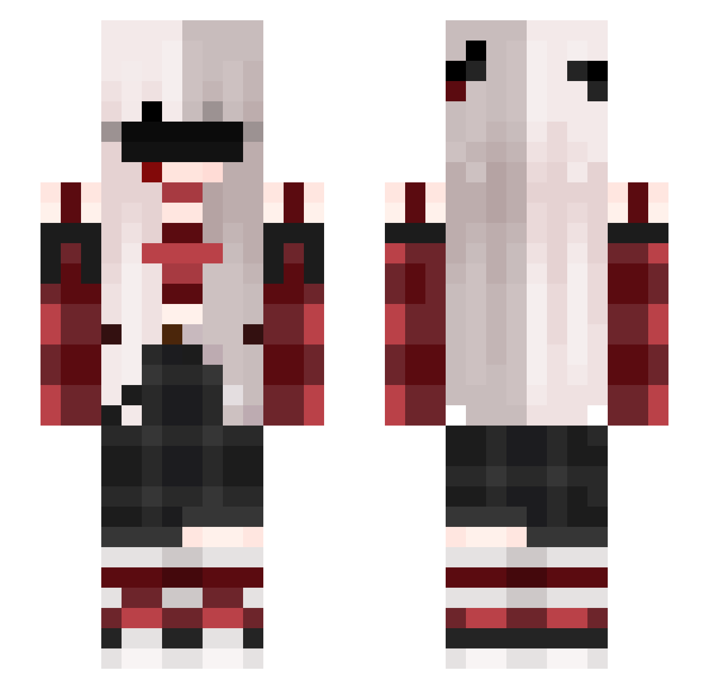 Titaa95 Minecraft skin, front and back view