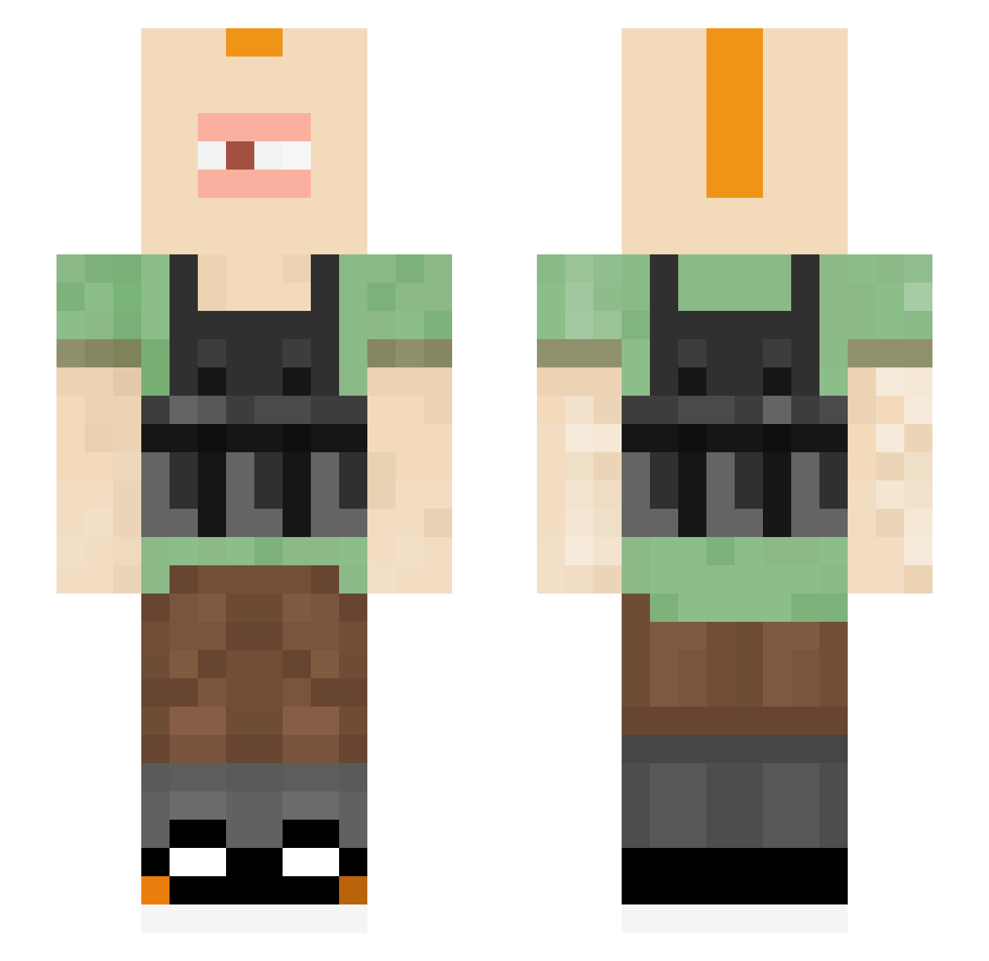 BOBILADEMAD Minecraft skin, front and back view