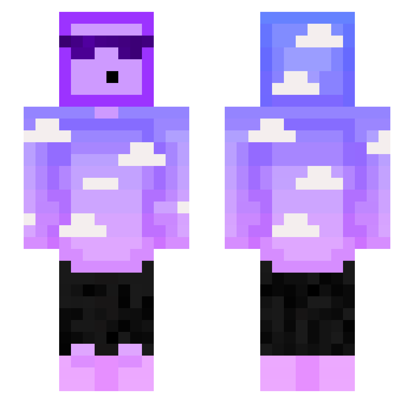 Colamancer Minecraft skin, front and back view