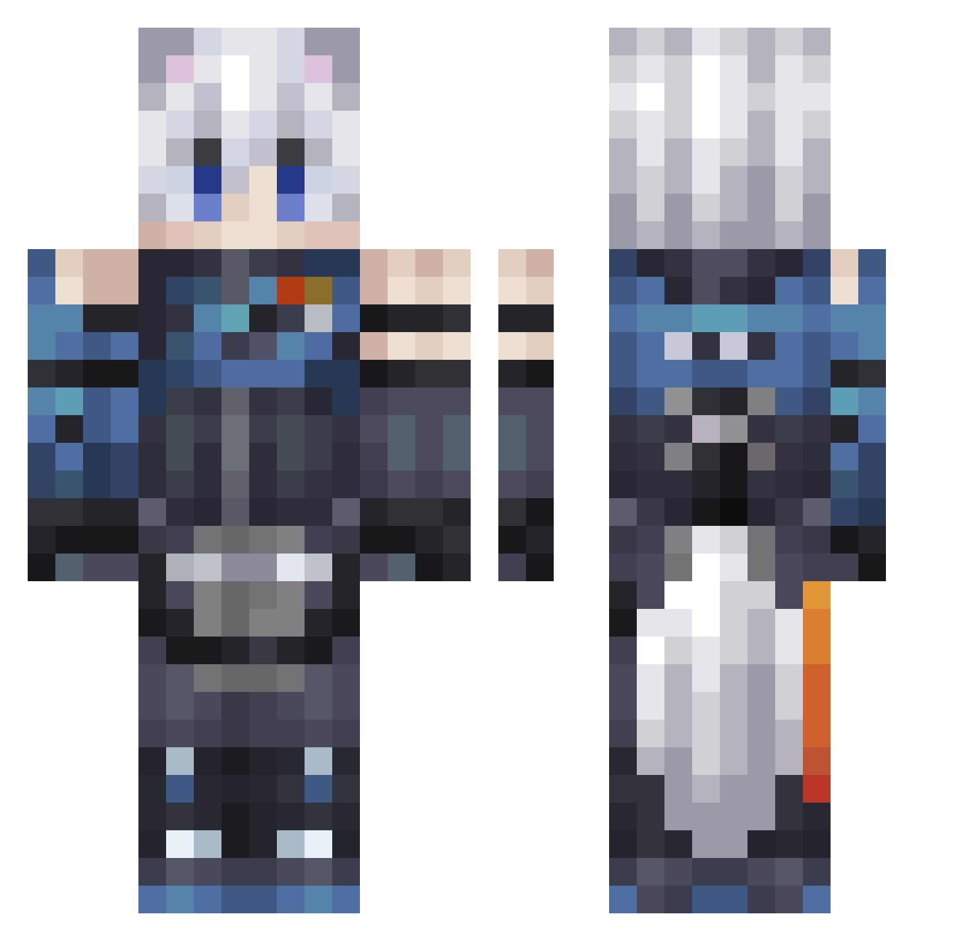 Komo_Ehsta Minecraft skin, front and back view