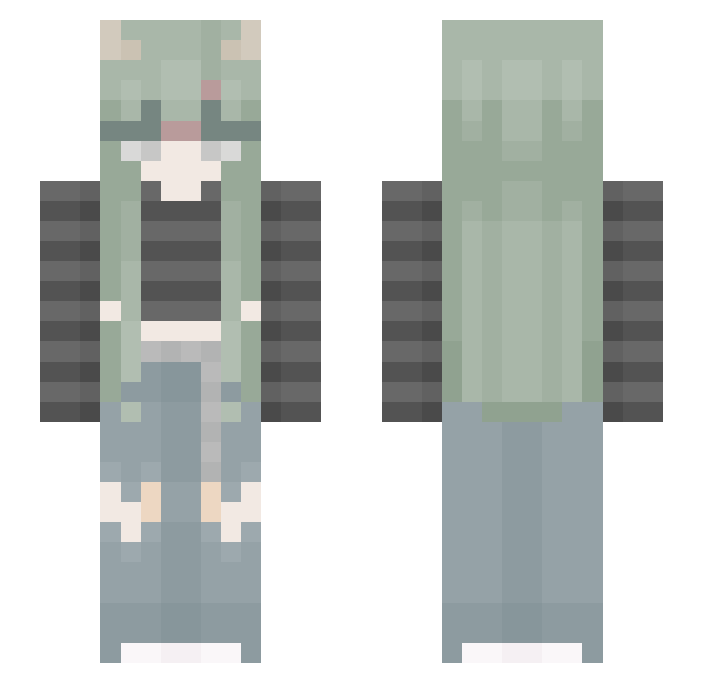 veeforvendetta Minecraft skin, front and back view