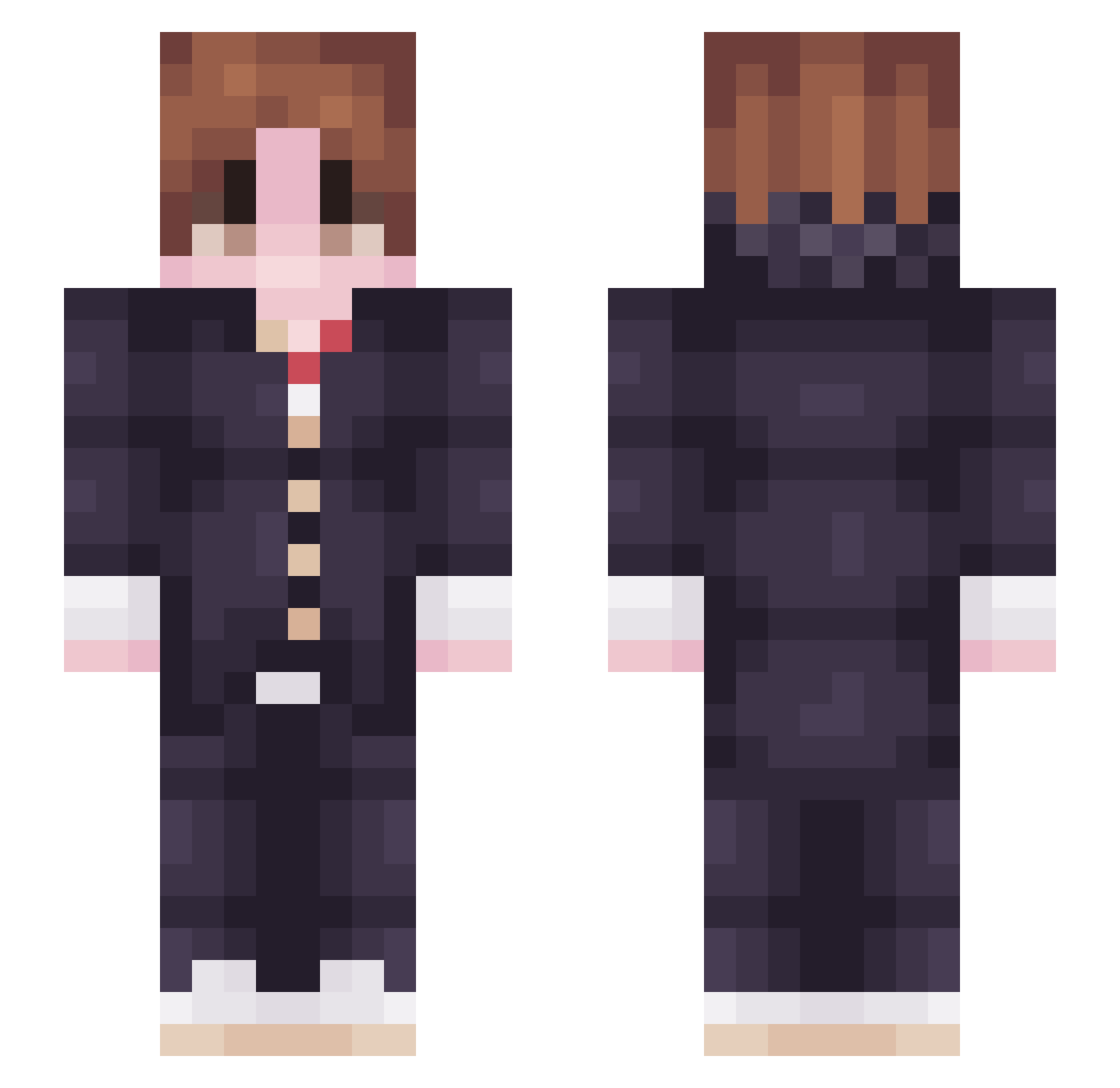 The_Flaming_Cake Minecraft skin, front and back view