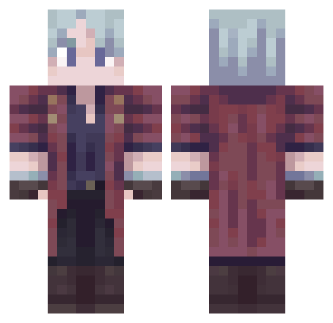 LightDelu Minecraft skin, front and back view