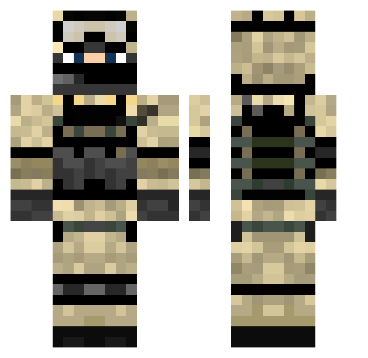 SNIPERGABBi2 Minecraft skin, front and back view