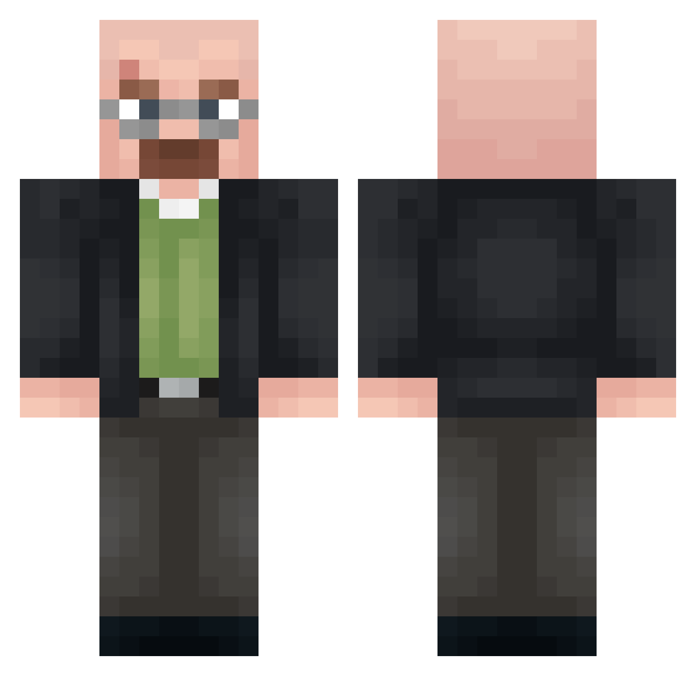 Benytou Minecraft skin, front and back view