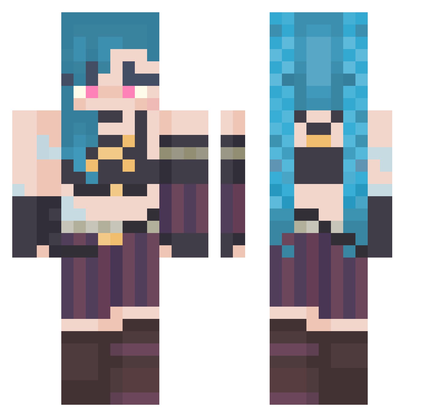 isRolle Minecraft skin, front and back view
