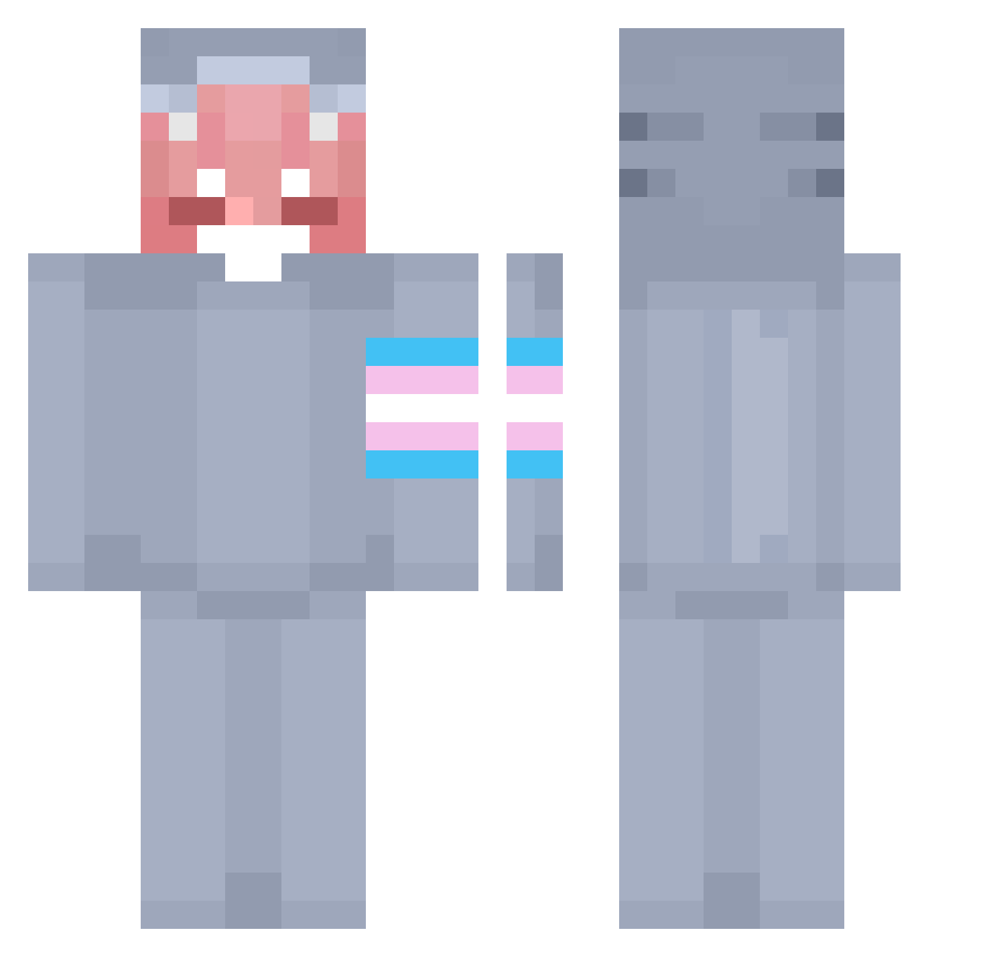 Rxttenn Minecraft skin, front and back view