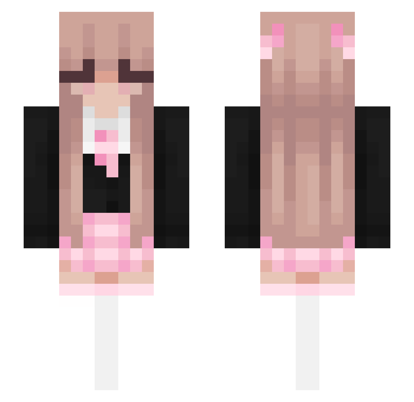 Hypersexual Minecraft skin, front and back view
