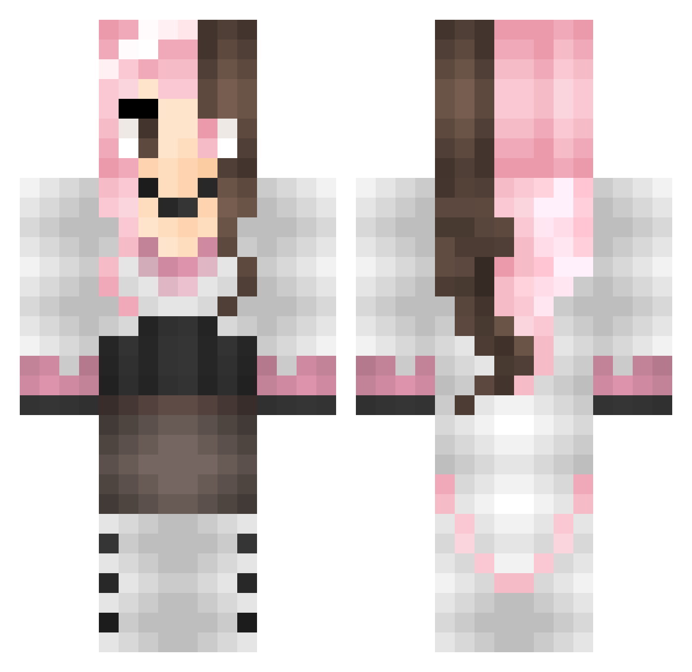 kylruby Minecraft skin, front and back view