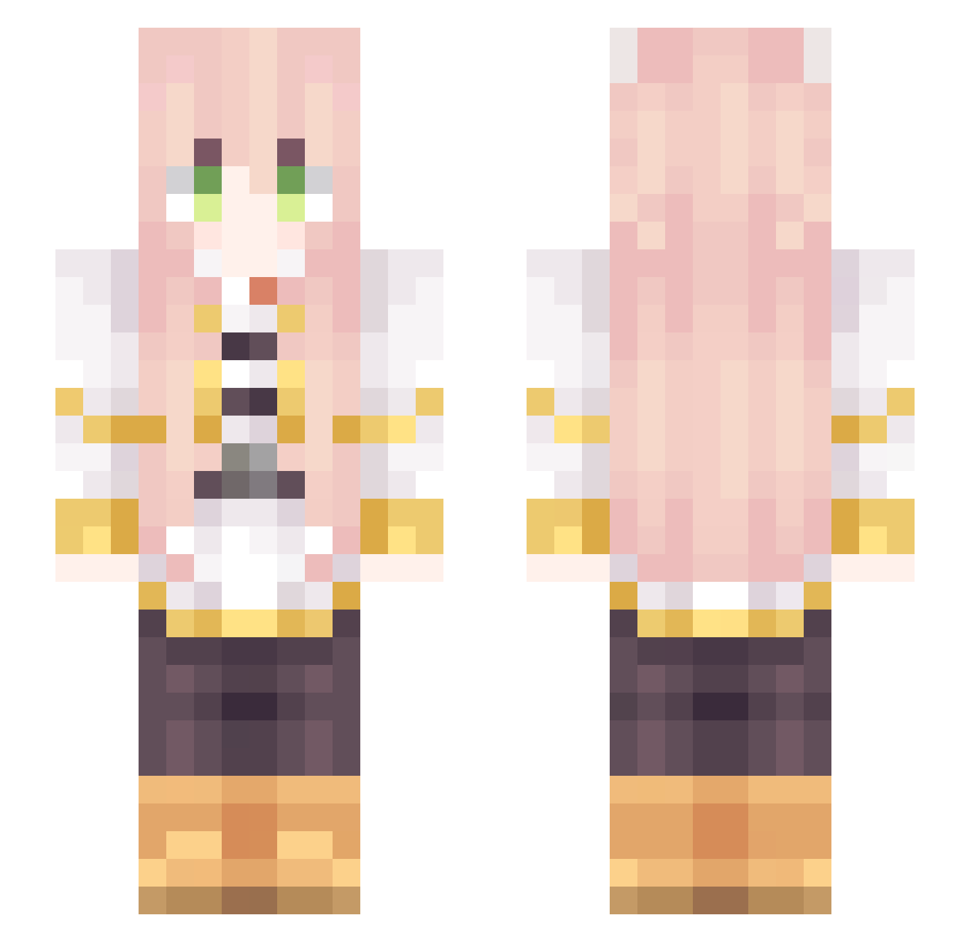 MatchaMini Minecraft skin, front and back view