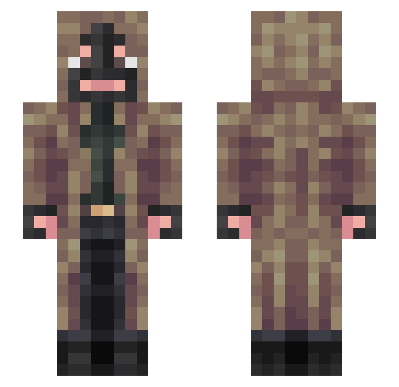 SEappoo Minecraft skin, front and back view