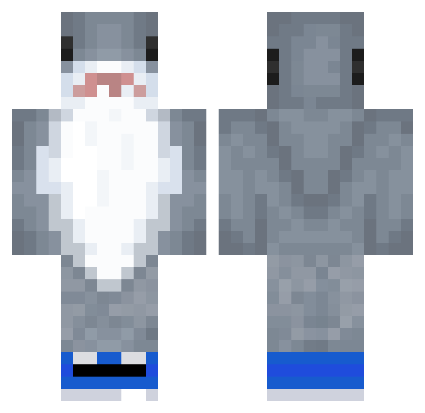 ZokeNpc Minecraft skin, front and back view