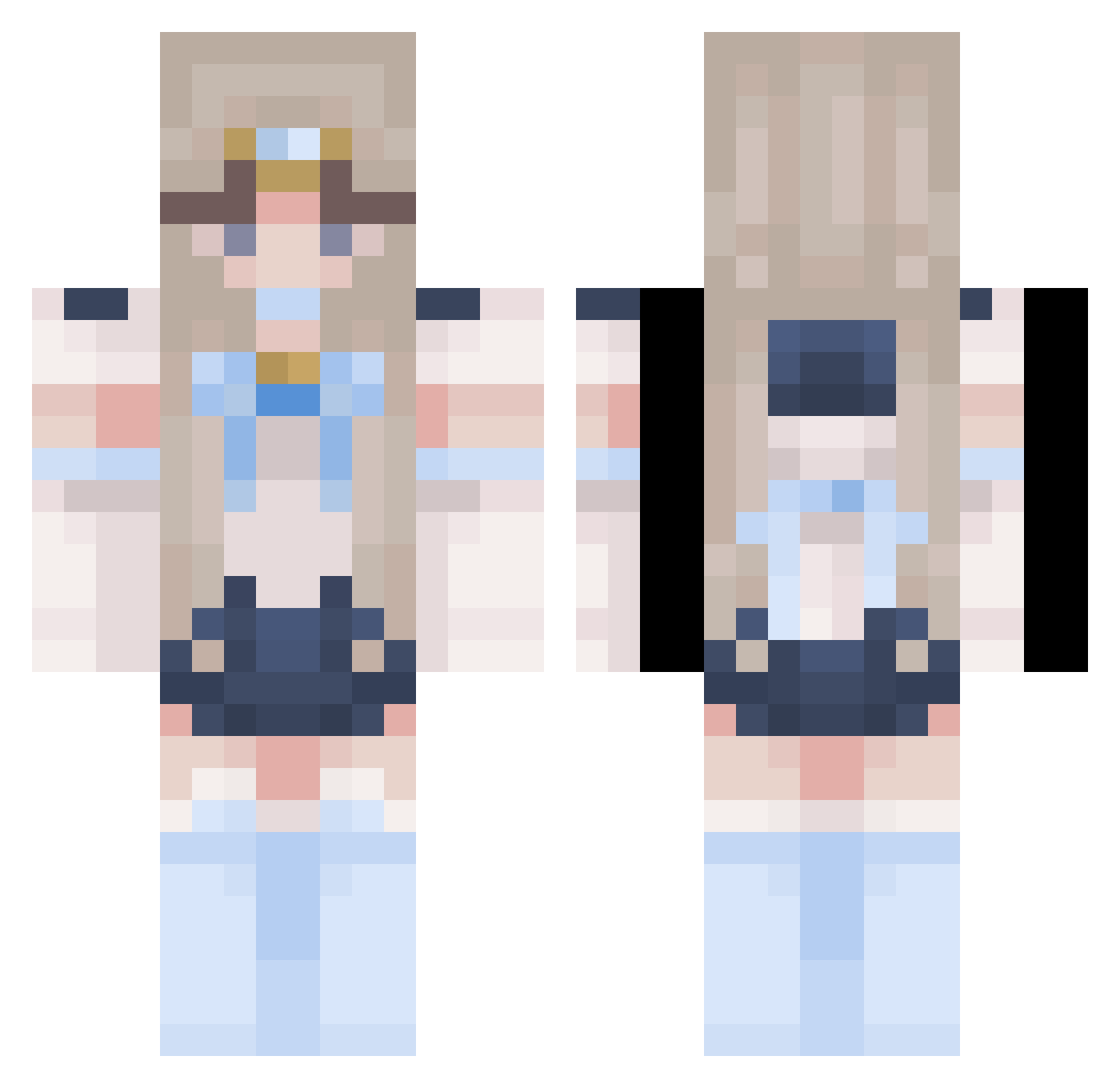 ItsKaydence Minecraft skin, front and back view