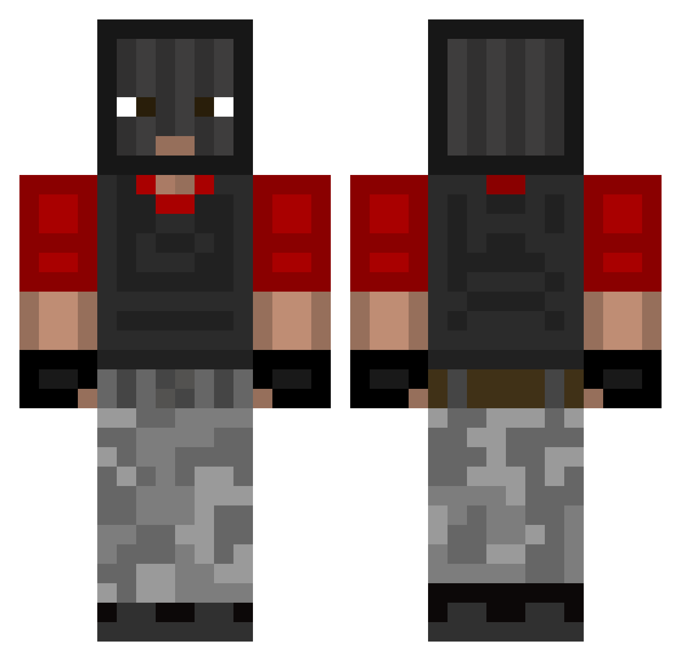 Amsterdam46 Minecraft skin, front and back view