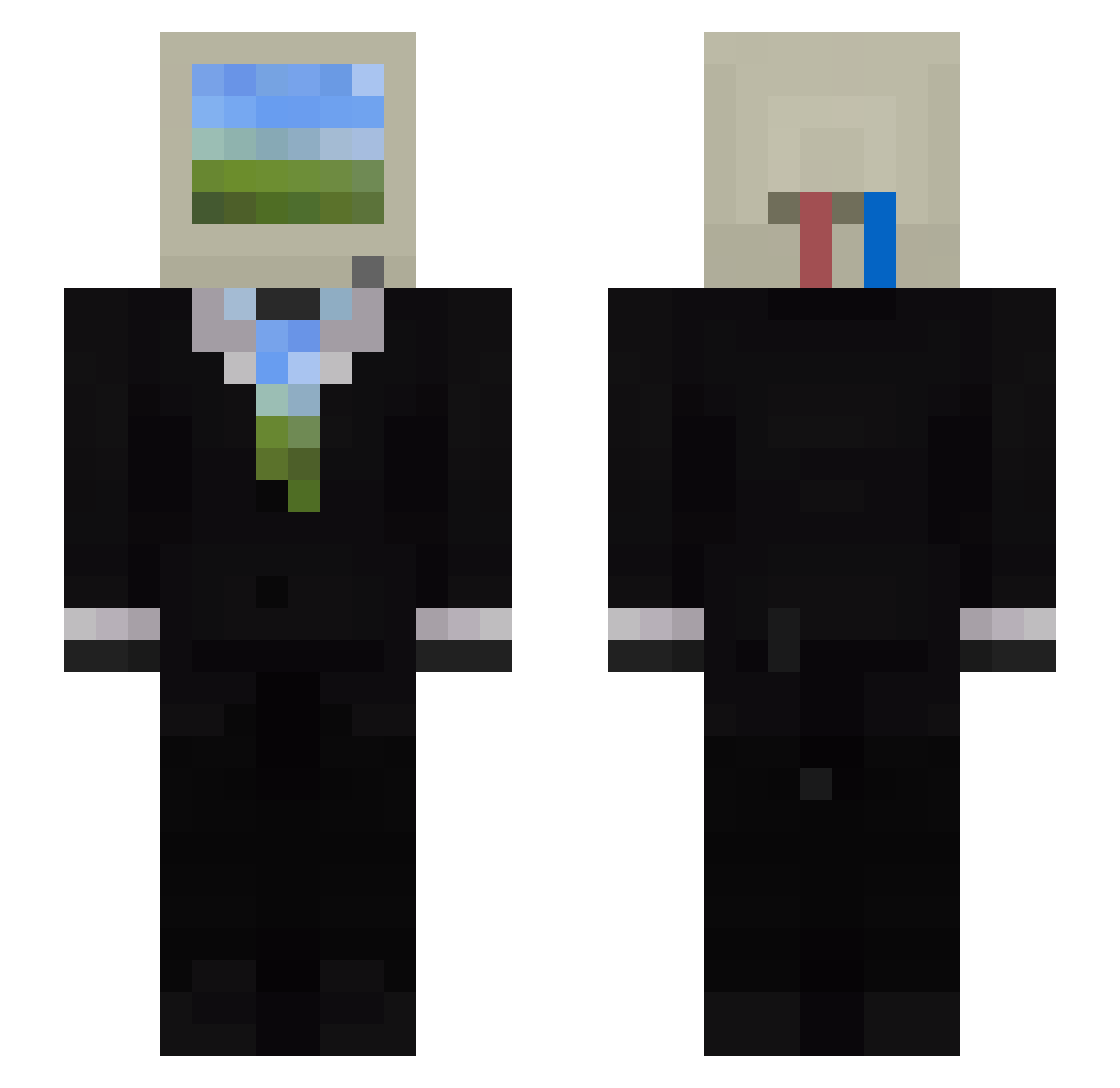 LunarRealm Minecraft skin, front and back view