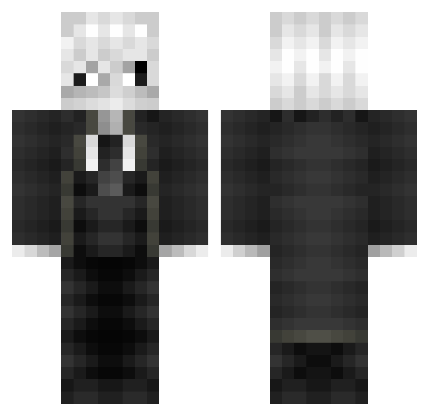 Winterchild_ Minecraft skin, front and back view