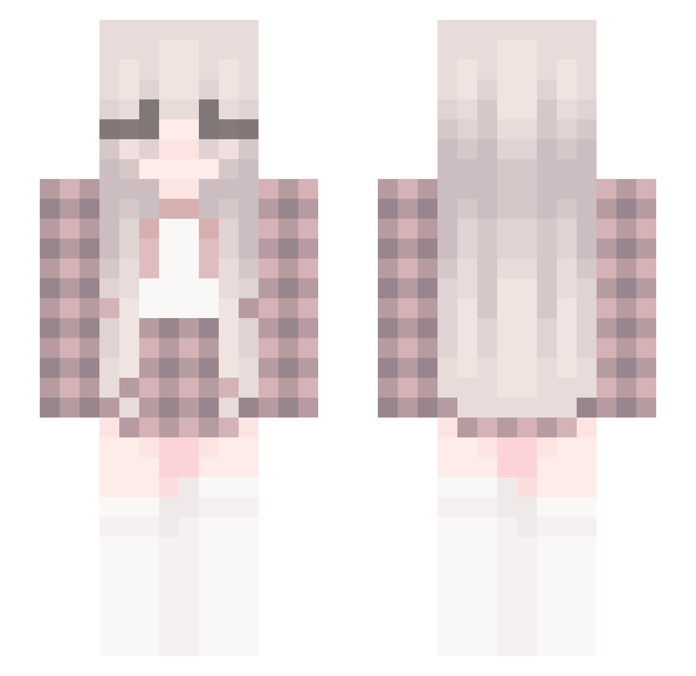 Roxy_a Minecraft skin, front and back view