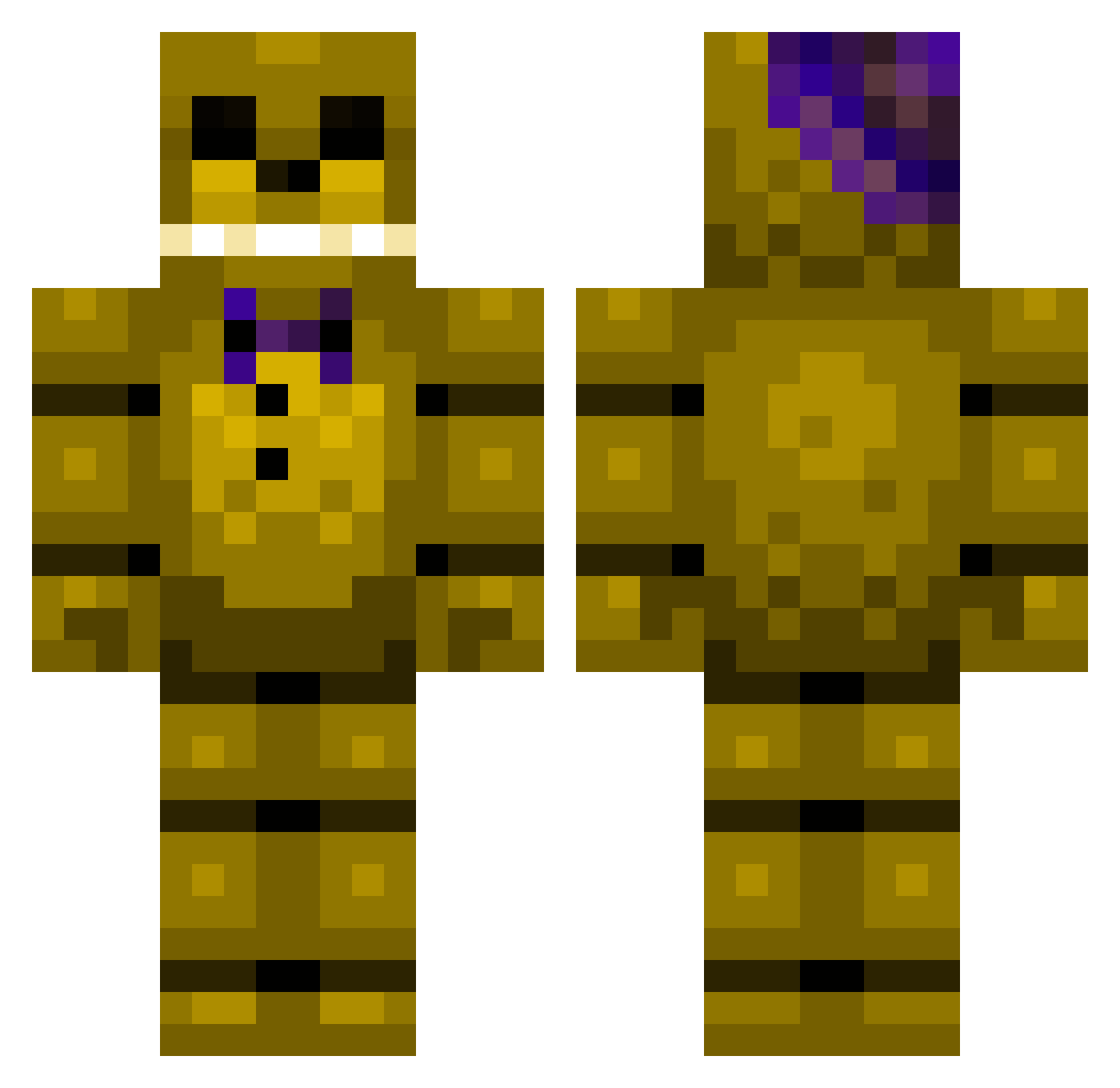 ToxicThorns Minecraft skin, front and back view