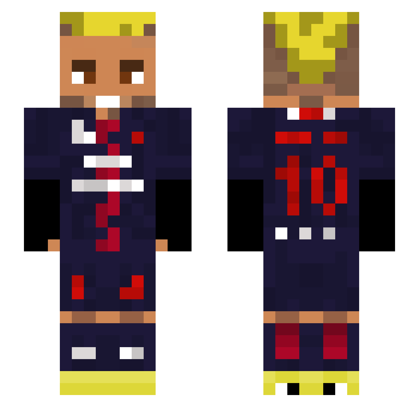 Arbusto_Sendas Minecraft skin, front and back view