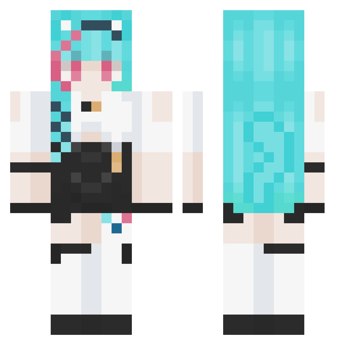 Rubu_Rose Minecraft skin, front and back view