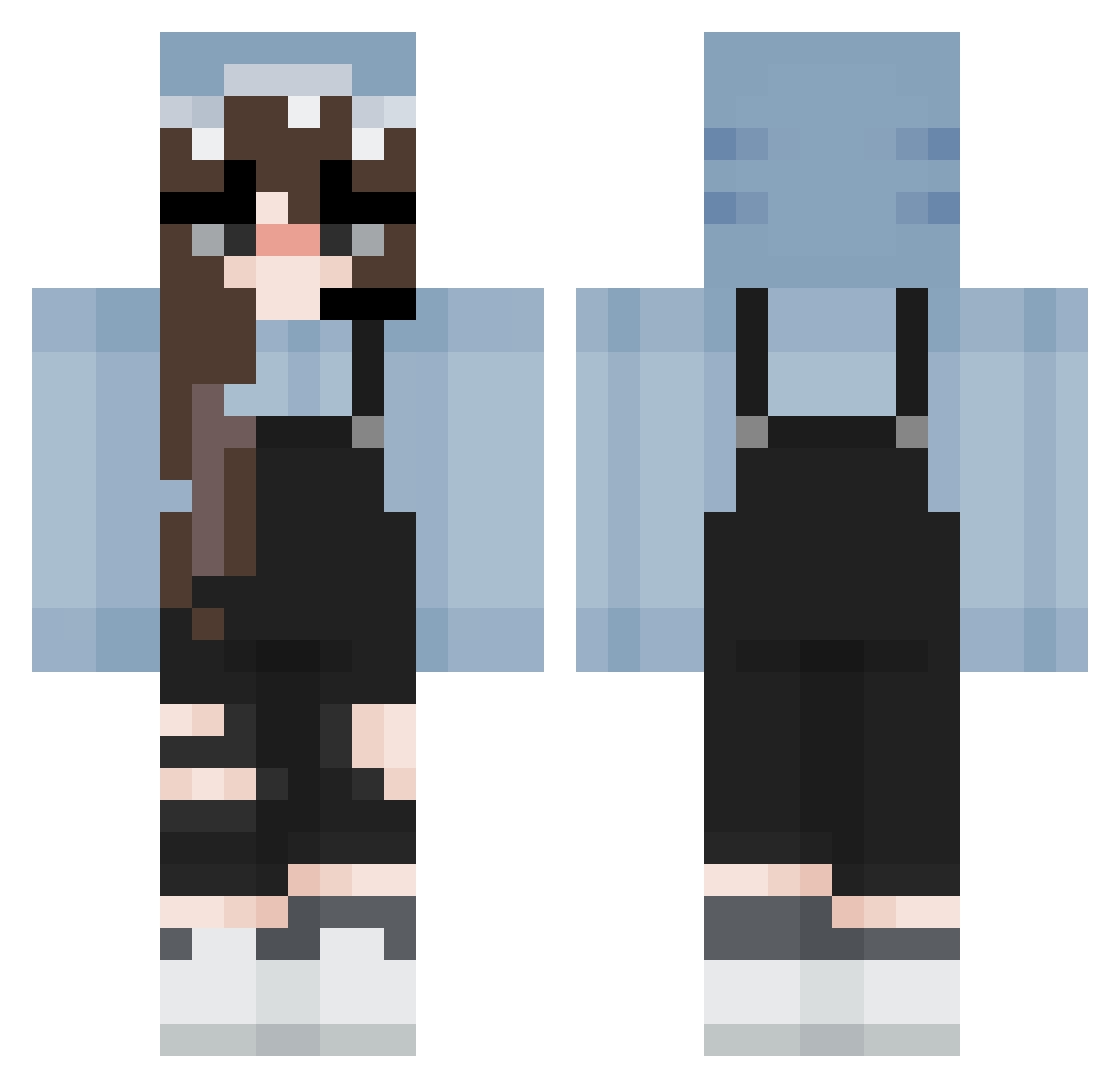 SELENEM00N Minecraft skin, front and back view
