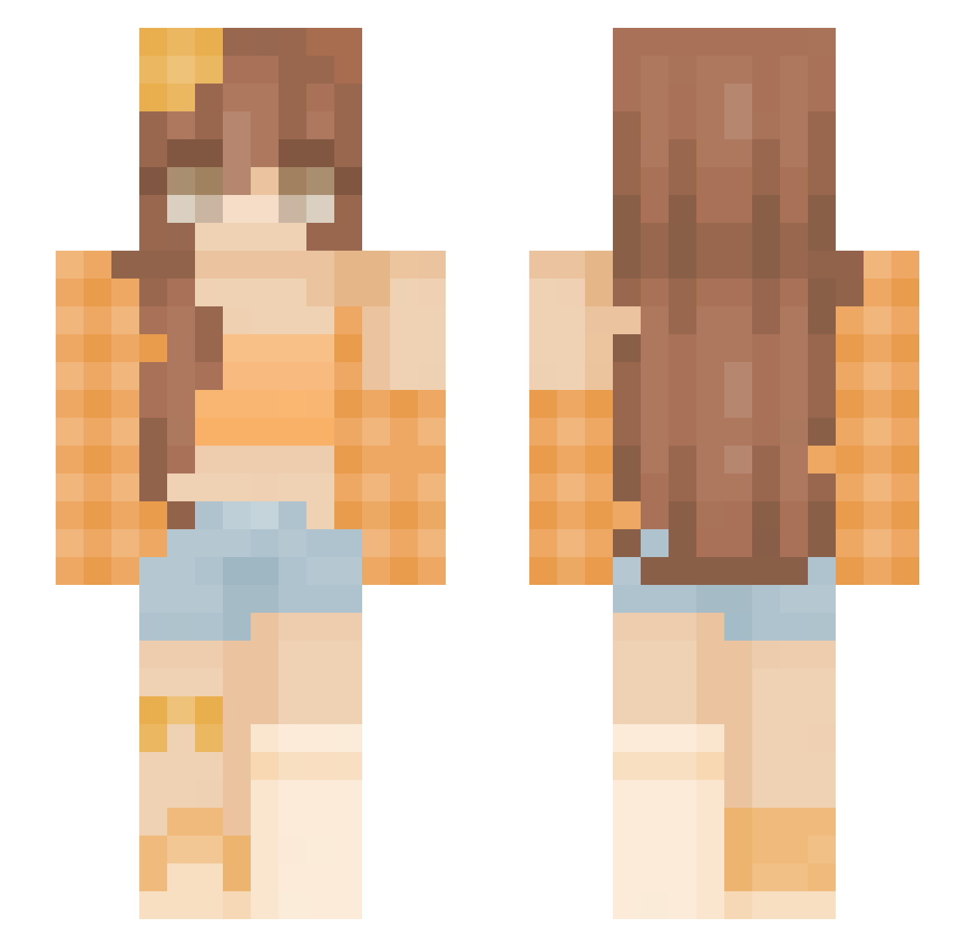 Kitten9876 Minecraft skin, front and back view