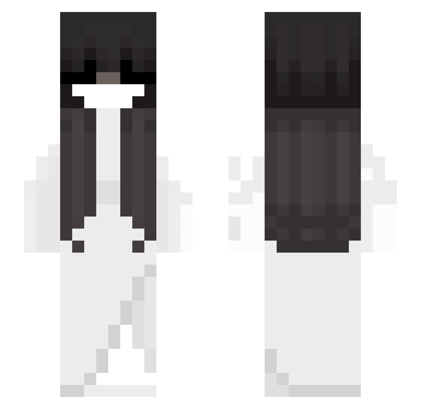 Mopsixalol Minecraft skin, front and back view