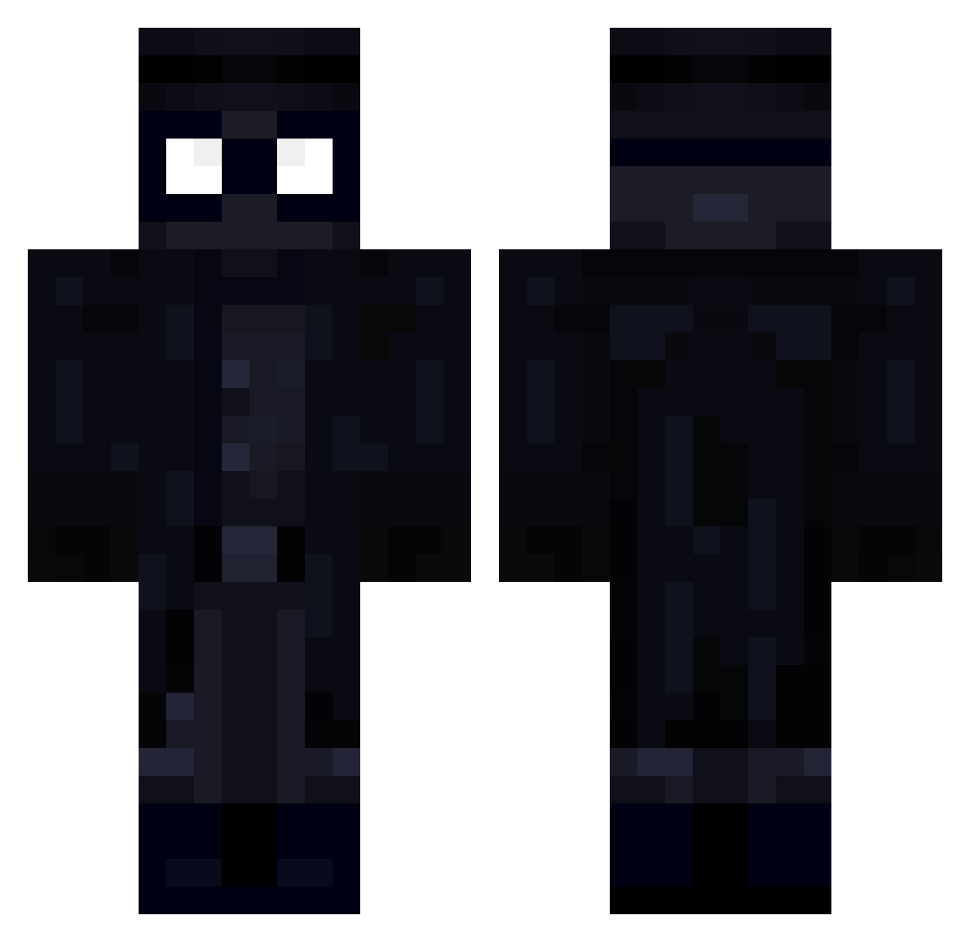 Naamahia Minecraft skin, front and back view