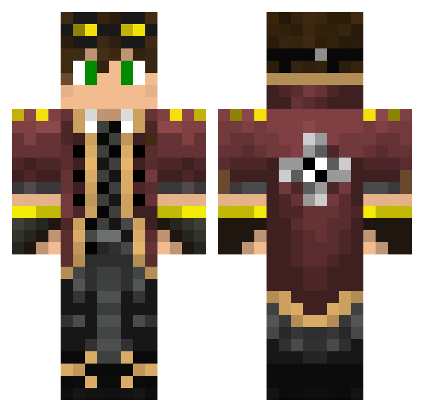 TheFrederick Minecraft skin, front and back view