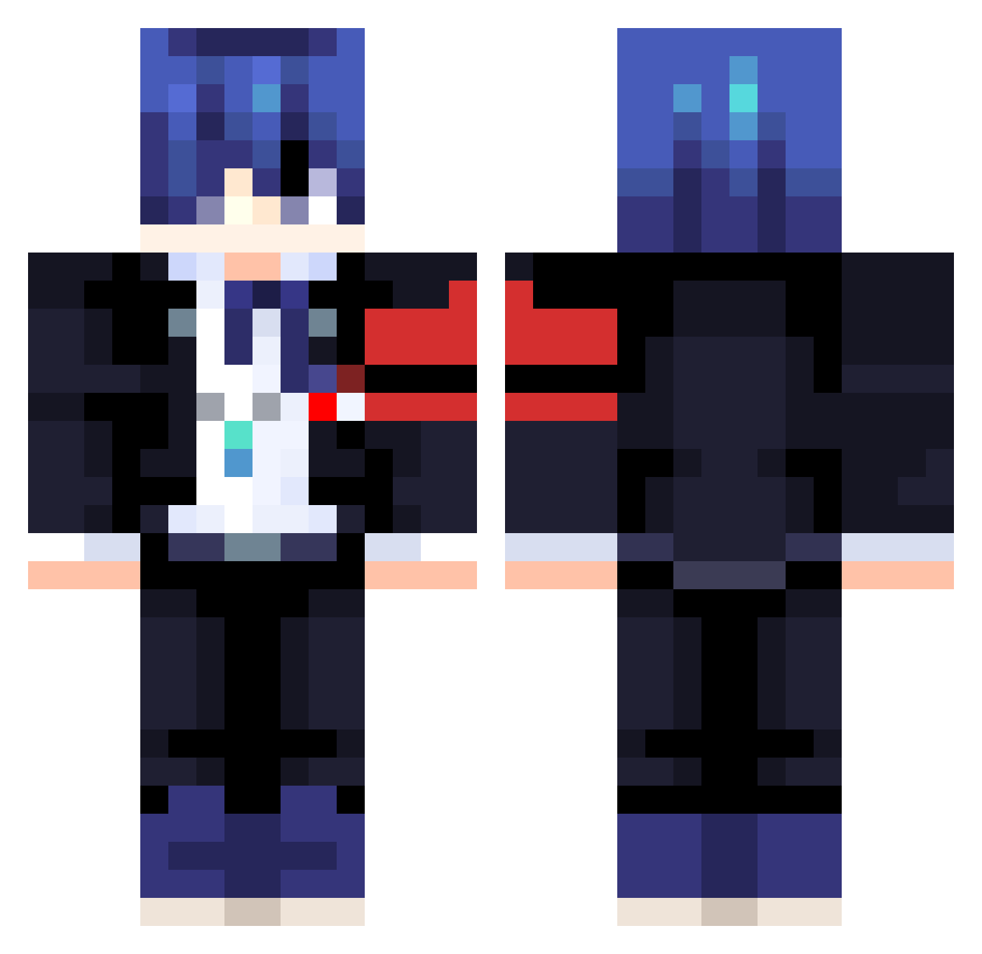 gonememory Minecraft skin, front and back view