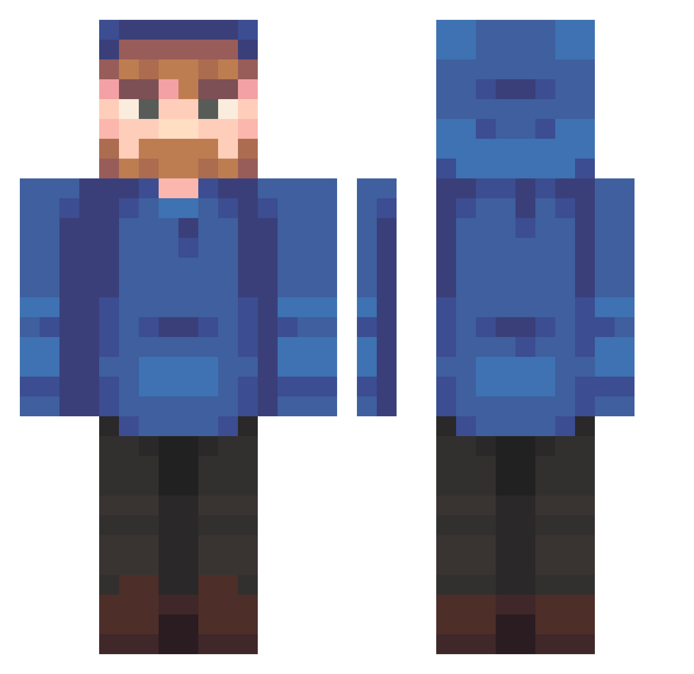 TryDavid777 Minecraft skin, front and back view