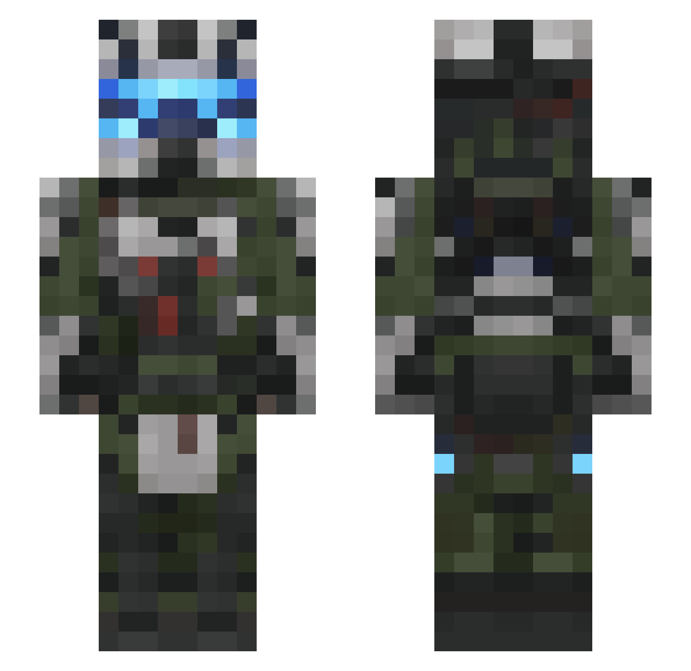 TiglyWigly Minecraft skin, front and back view