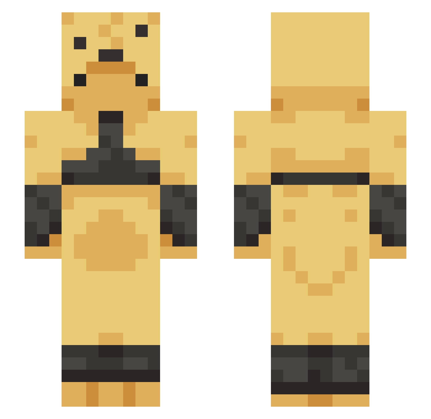 Sorenge Minecraft skin, front and back view