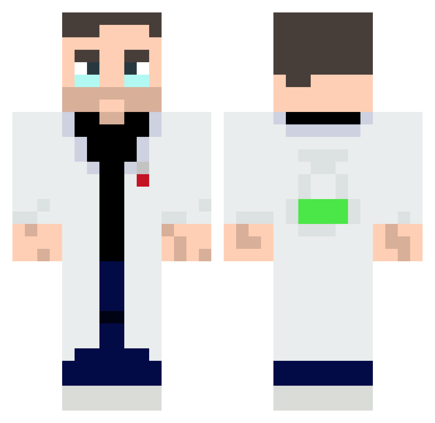 MetalDragon Minecraft skin, front and back view