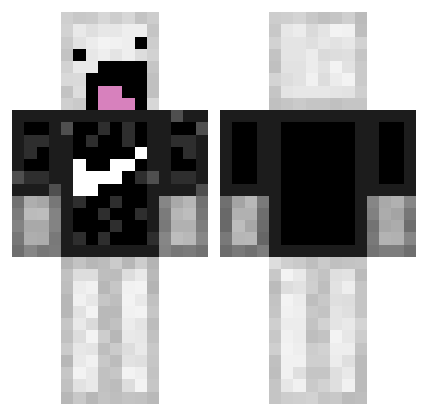 Paecraft Minecraft skin, front and back view
