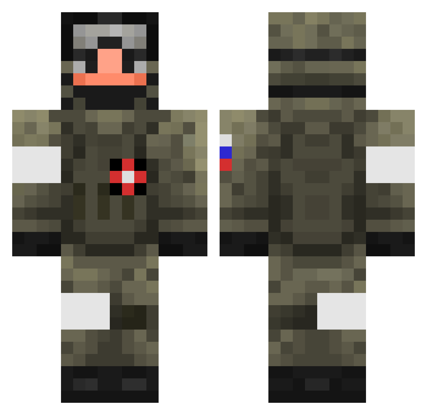NicktheGreek852 Minecraft skin, front and back view