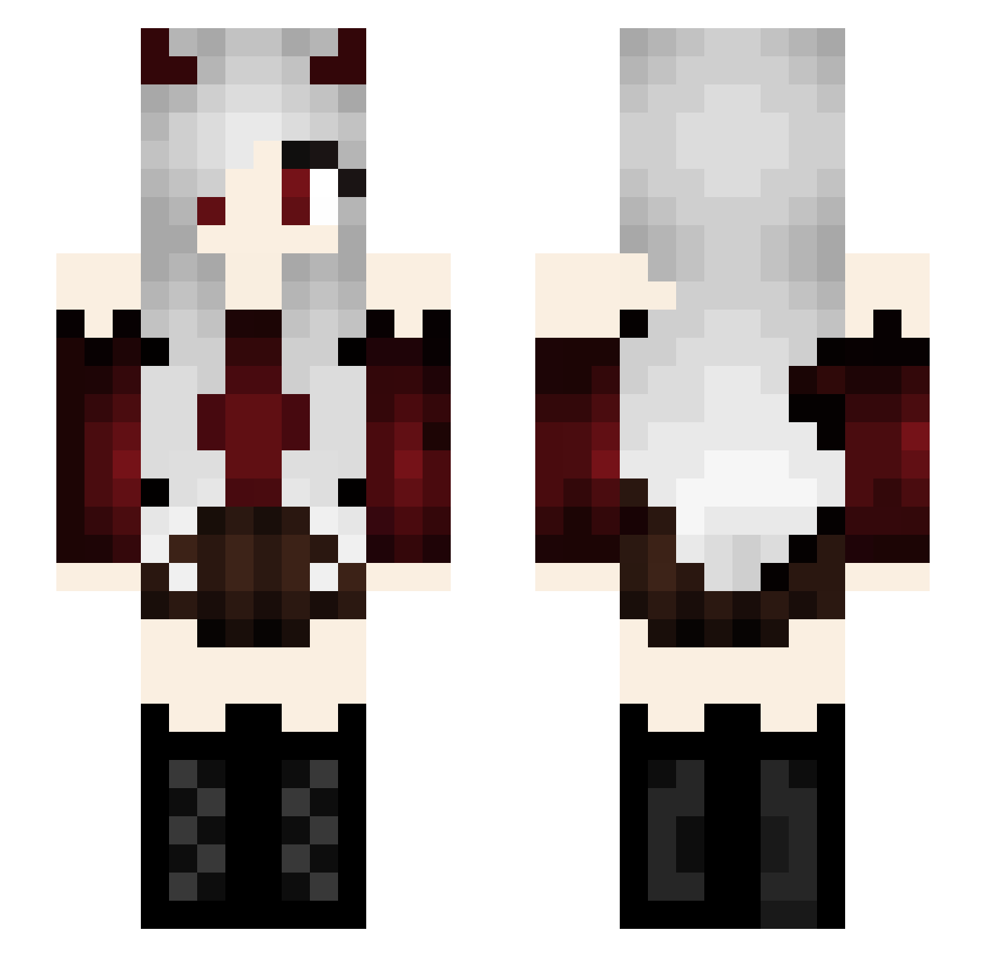 KaRi_x Minecraft skin, front and back view