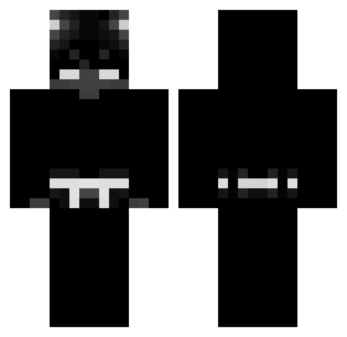 ShxdowGaming Minecraft skin, front and back view