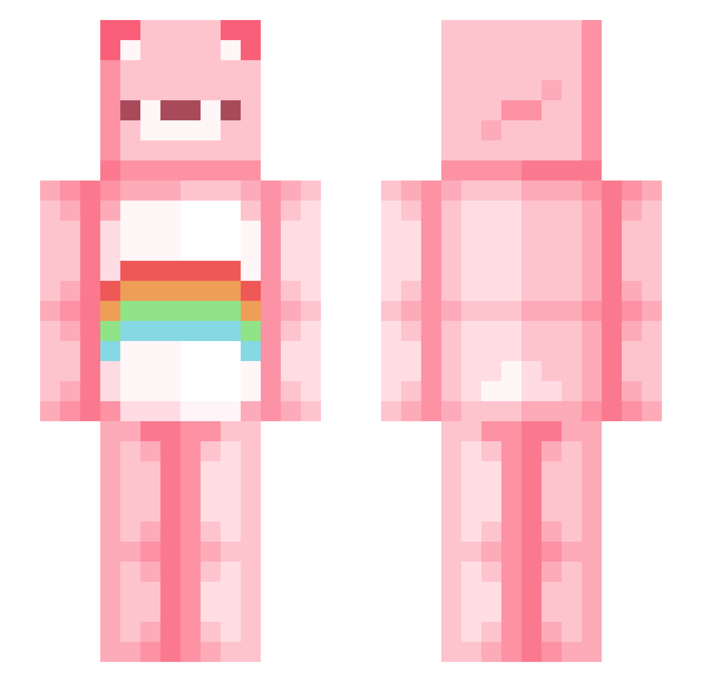 cowtailz Minecraft skin, front and back view