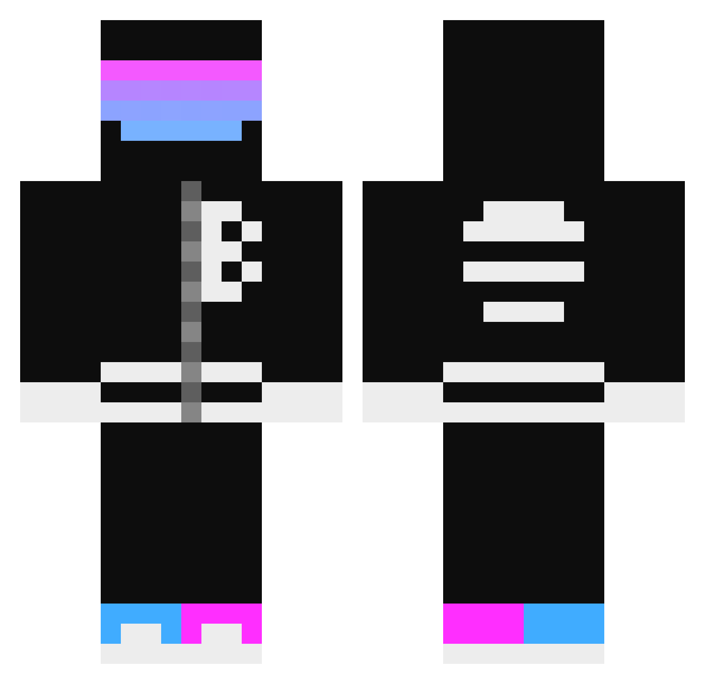Beanutzz Minecraft skin, front and back view
